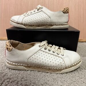 Dolce Vita Morris Espadrille Sneaker Ivory Leopard Neon Pink Sz 8.5 Mob Wife Fur